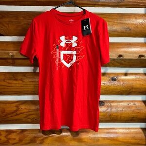 Under Armour Boys Red Camo Icon Tee